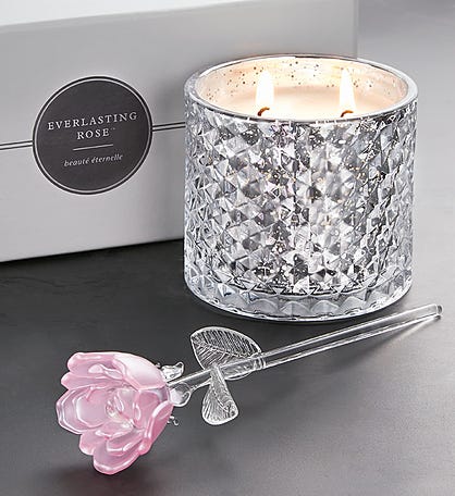 Everlasting Rose™ with Peony Candle